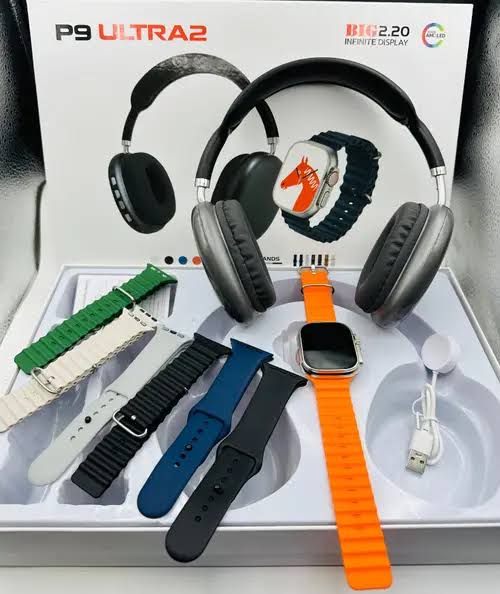 P9 Ultra 2 Watch + P9 Headphones (10 in 1)